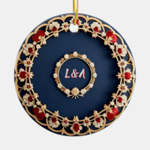 Elegant Floral Ornamental Design Ceramic Tree Decoration