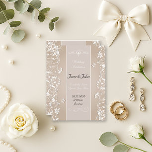 Elegant Floral Ornate Wedding Invitation