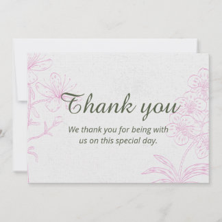 Elegant Floral PACS Thank You Card  Pink Botanica