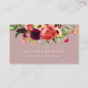 Elegant Floral Pale Mauve Business Card