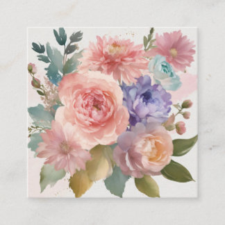 Elegant Floral Paper Napkins for Any Occasion Square Business Card