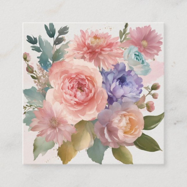 Elegant Floral Paper Napkins for Any Occasion Square Business Card (Front)
