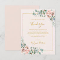 Elegant Floral | Pastel Thank You Reception Card