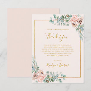 Elegant Floral   Pastel Thank You Reception Card