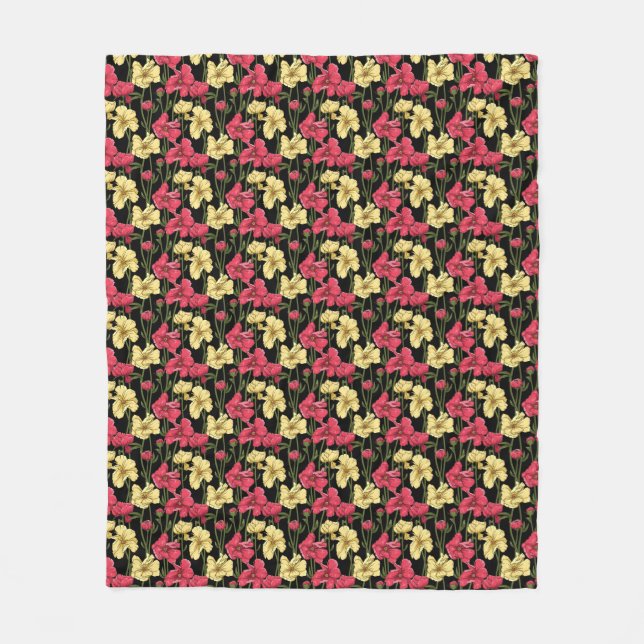 Elegant floral pattern 2 fleece blanket (Front)