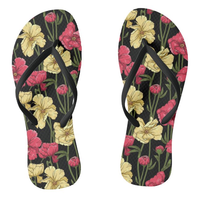 Elegant floral pattern 2 flip flops (Footbed)