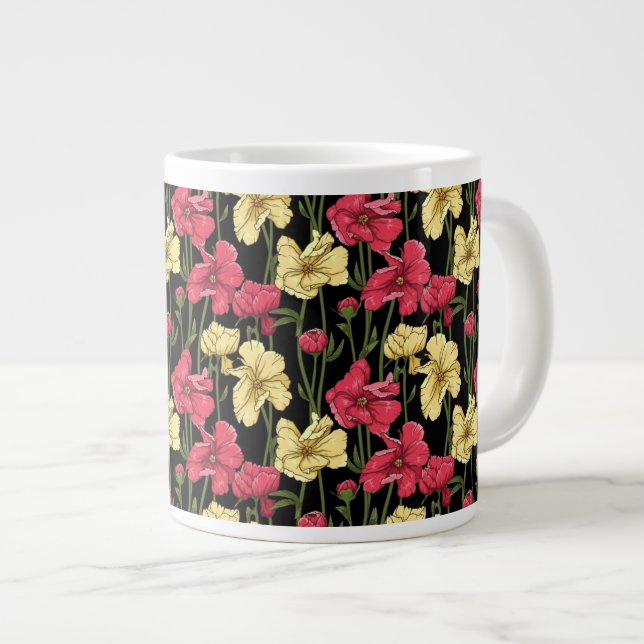 Elegant floral pattern 2 large coffee mug (Front Right)
