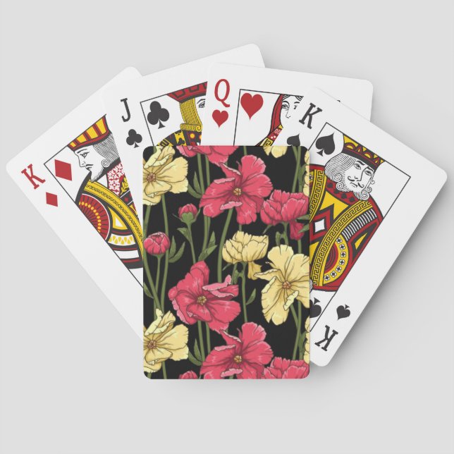 Elegant floral pattern 2 playing cards (Back)