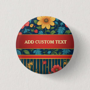 Elegant Floral Pattern 3 Cm Round Badge