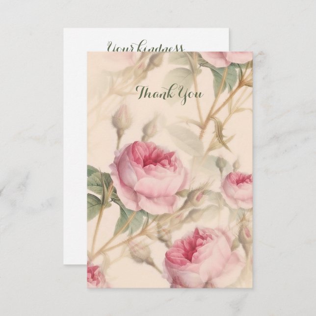 Elegant Floral Pattern Appreciation Thank You Card (Front/Back)