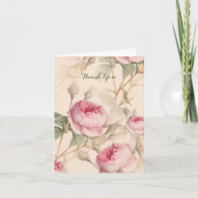 Elegant Floral Pattern Appreciation Thank You Card (Front)
