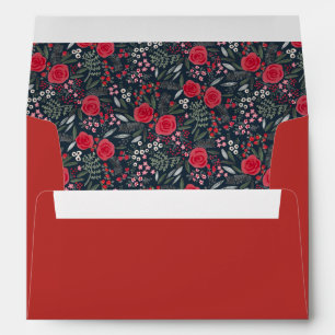 Elegant Floral Pattern Christmas Holiday Envelope