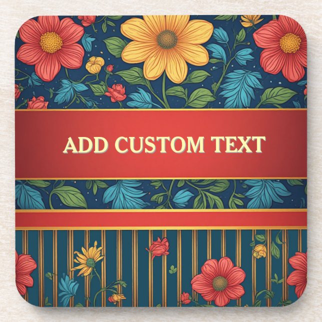 Elegant Floral Pattern Coaster (Front)
