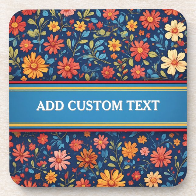 Elegant Floral Pattern Coaster (Front)