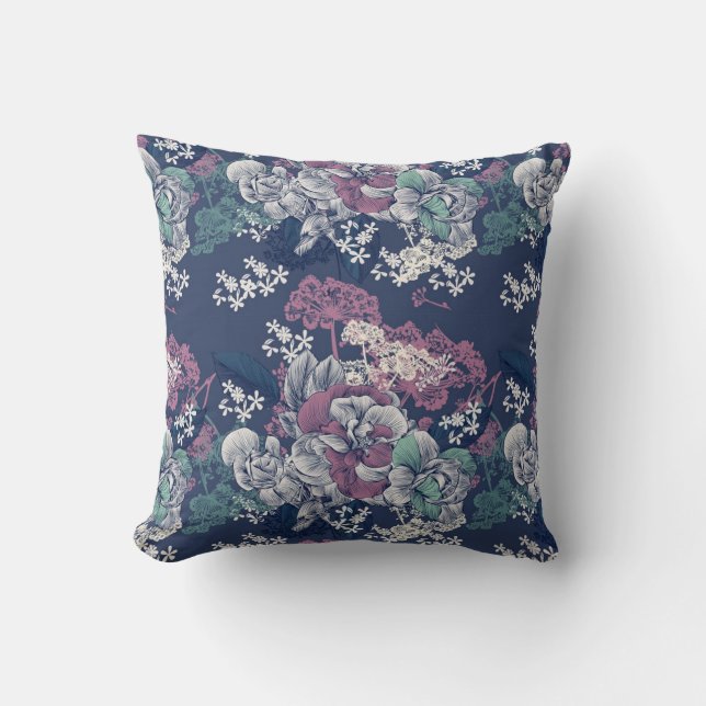Elegant Floral Pattern Cushion (Front)