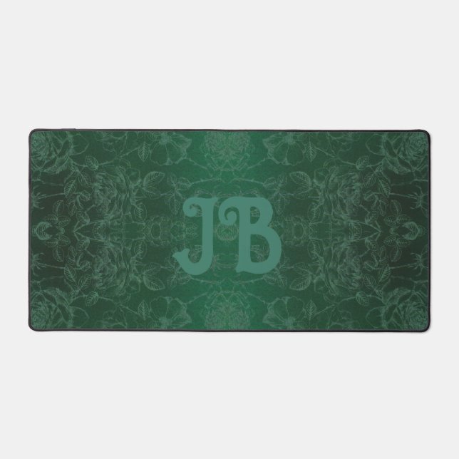 Elegant Floral Pattern green   Desk Mat (Front)