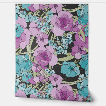 Elegant Floral Pattern Greenery Flowers Roses Pink