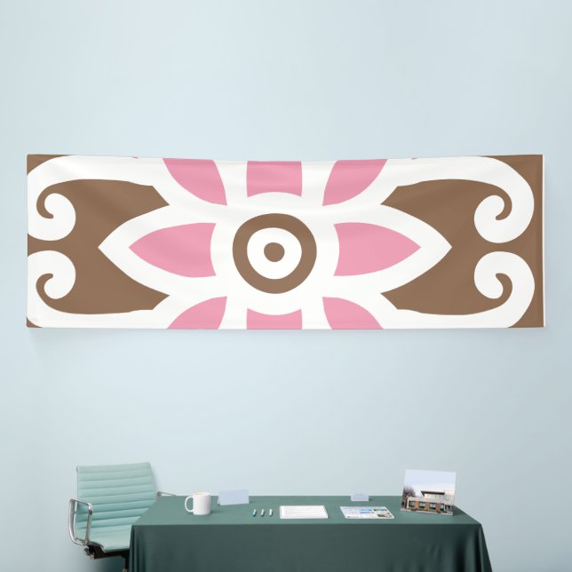 Elegant floral pattern in brown and pink hues set  banner (Tradeshow)
