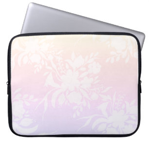 Elegant floral pattern in pastel colors laptop sleeve