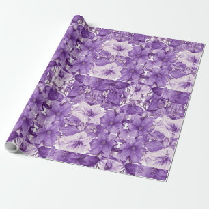 Elegant floral pattern in purple tones wrapping paper