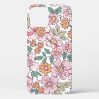 Elegant floral pattern in small hand draw flower.