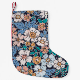 Elegant floral pattern in small hand draw flower.  christmas stocking