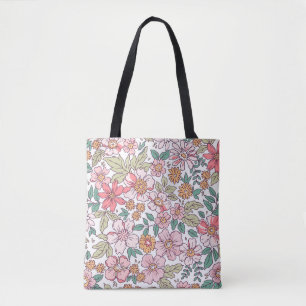 Elegant floral pattern in small hand draw flower. tote bag