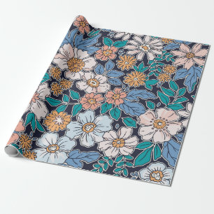 Elegant floral pattern in small hand draw flower. wrapping paper