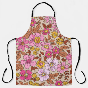 Elegant floral pattern in small hand draw flowers. apron