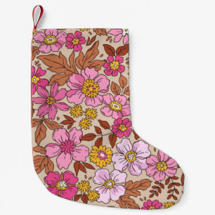 Elegant floral pattern in small hand draw flowers. christmas stocking