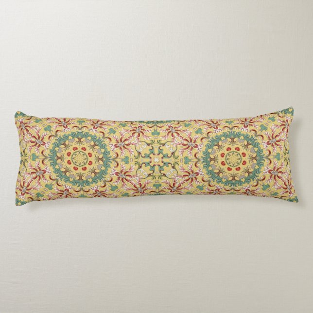 Elegant floral Pattern kaleidoscope Body Cushion (Back)
