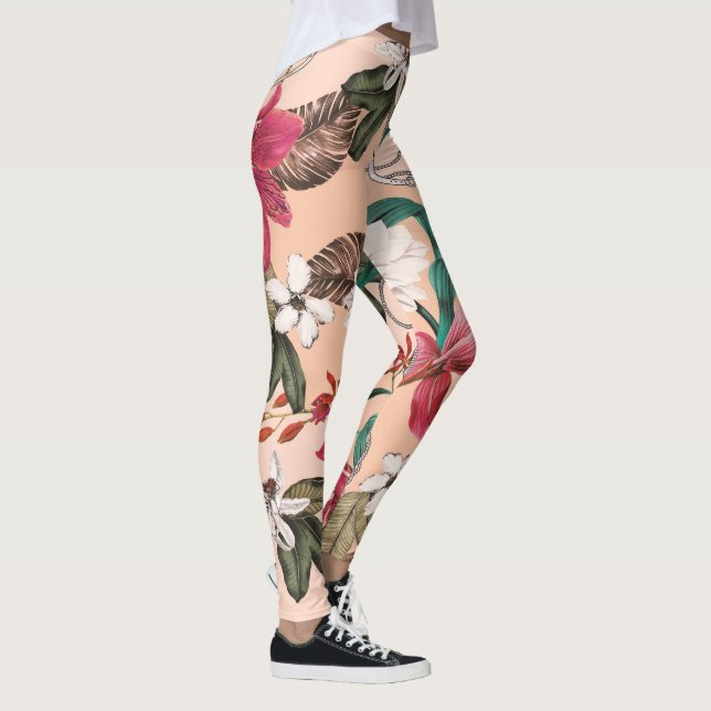 Elegant Floral Pattern Leggings (Right)