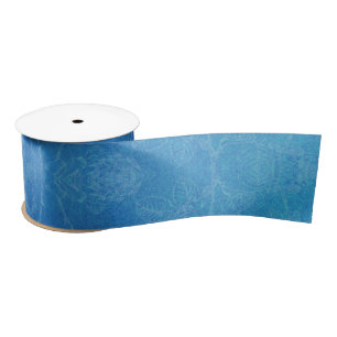 Elegant Floral Pattern light blue Satin Ribbon