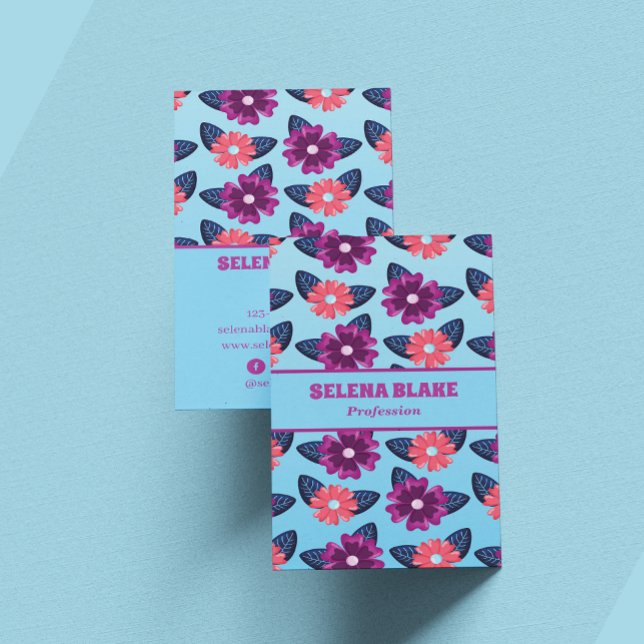 Elegant Floral Pattern | Modern Vertical  Business Card (Creator Uploaded)