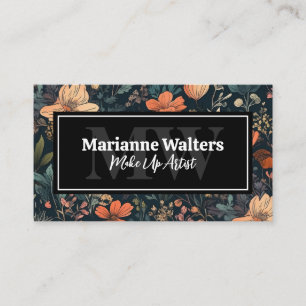 Elegant Floral Pattern   Monogram Business Card