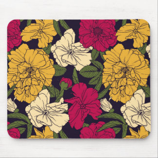 Elegant floral pattern mouse mat