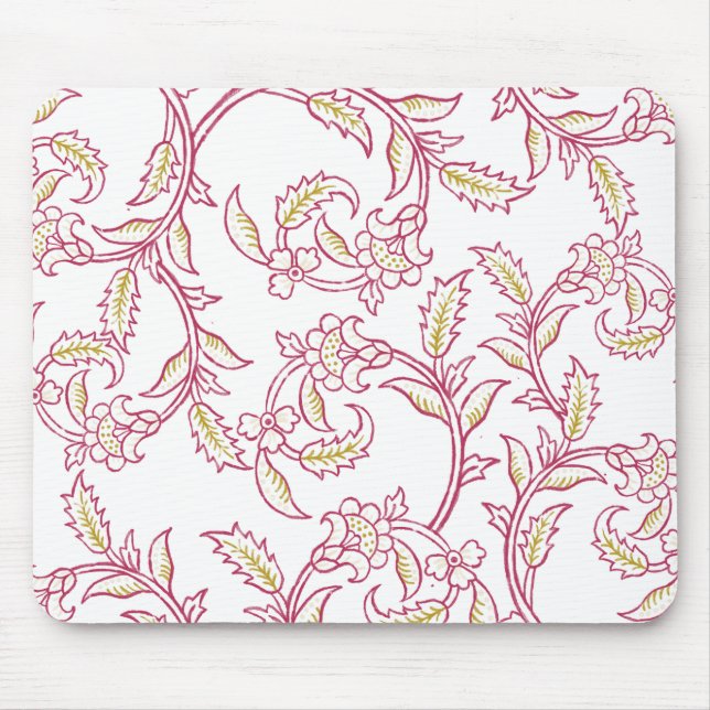 Elegant Floral Pattern Mouse Pad – Aesthetic Works (Front)