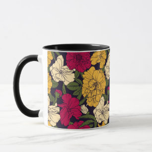 Elegant floral pattern mug