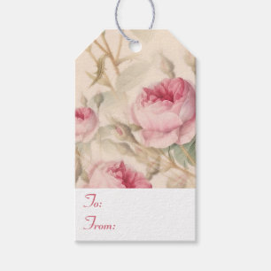 Elegant Floral Pattern of Pink Roses To and From Gift Tags