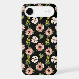 Elegant Floral Pattern on Black   Chic Botanical 