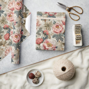 Elegant floral pattern. Pale pink peonies Wrapping Paper