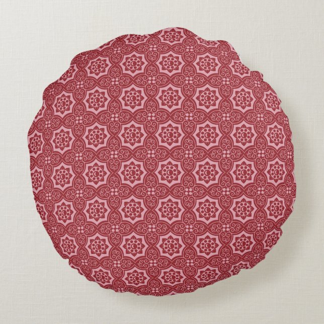 Elegant floral pattern round cushion (Back)