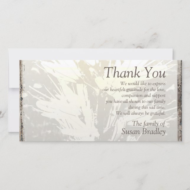 Elegant Floral Pattern Sympathy Thank you P card 2 (Front)