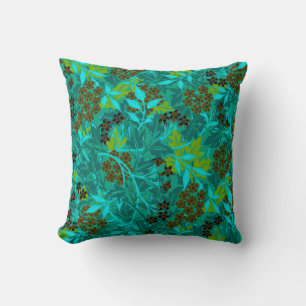 Elegant Floral Pattern Teal & Turquoise Cushion
