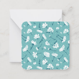 Elegant Floral Pattern - Teal & White Botanical Card