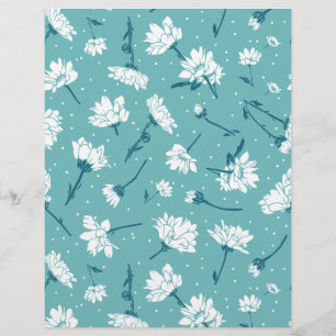 Elegant Floral Pattern - Teal & White Botanical Flyer