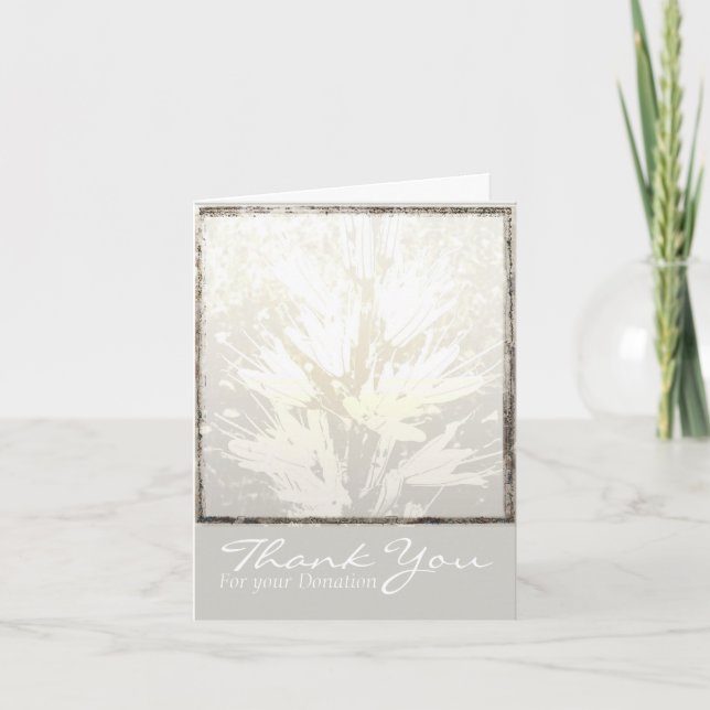 Elegant Floral Pattern Thank you for your Donation Card (Front)