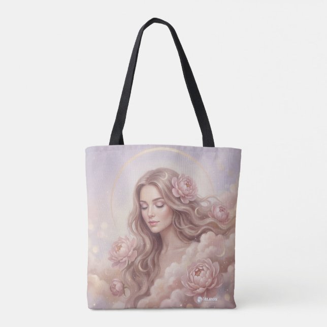 Elegant Floral Pattern Tote Bag (Back)