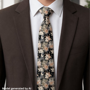 Elegant Floral Pattern Trendy Botanical Tie