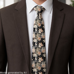 Elegant Floral Pattern Trendy Botanical Tie